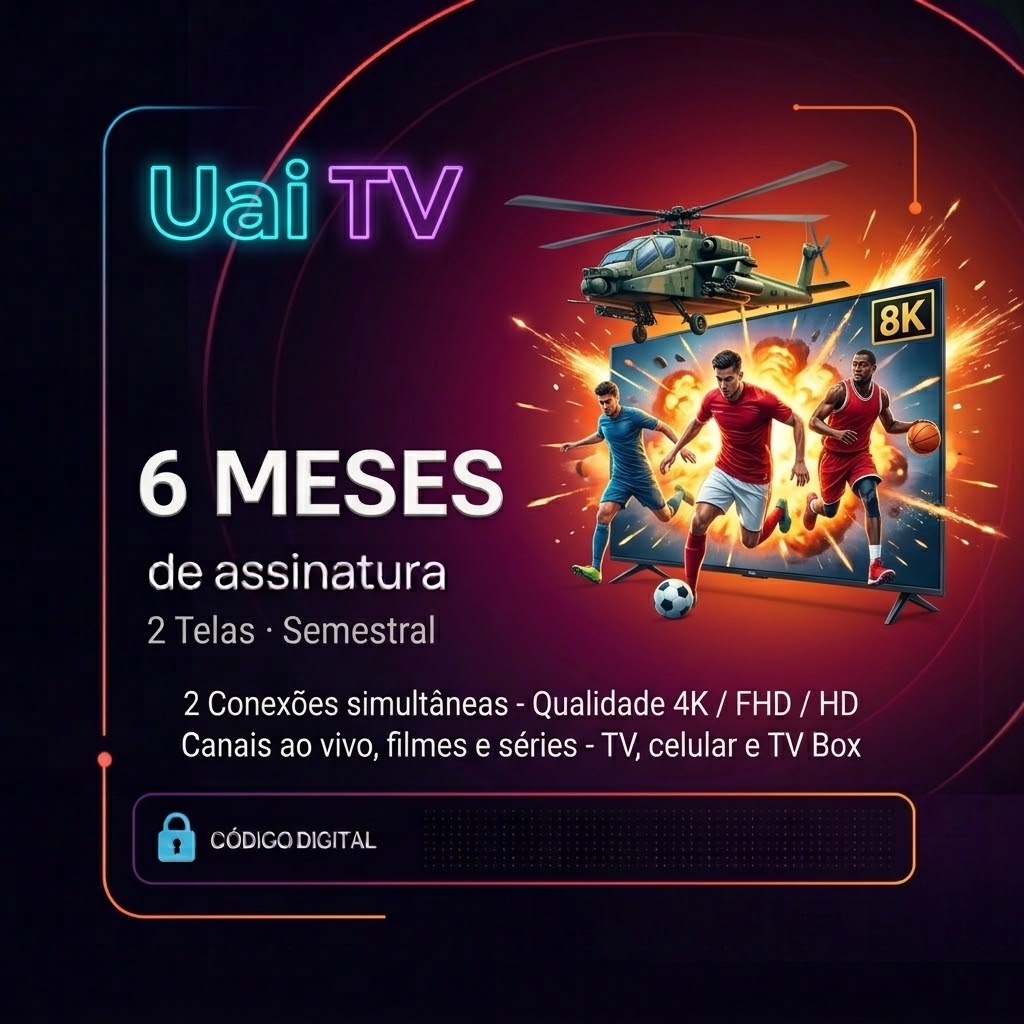 Uai TV · Gift Card Digital · 2 Telas · Semestral (6 Meses) | Varelle