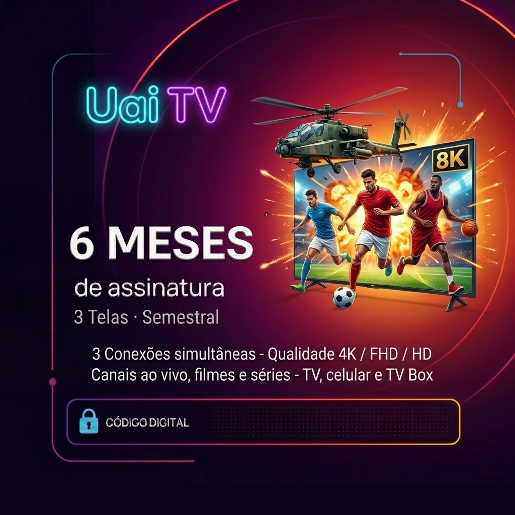 Uai TV · Gift Card Digital · 3 Telas · Semestral (6 Meses) | Varelle