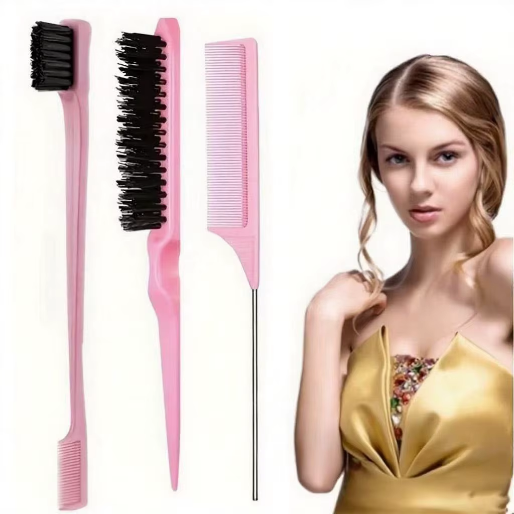 Kit para Cabelo: Separador de Mechas, Escova para Baby Hair e Escova de Três Fileiras | Varelle