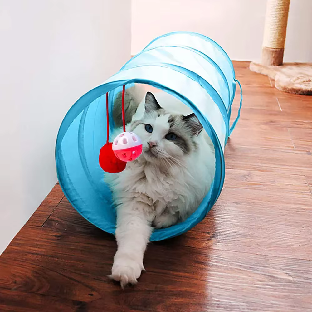 Túnel Tubo Dobrável para Gatos e Cães Pequenos - Tenda e Cubo de Treinamento | Varelle