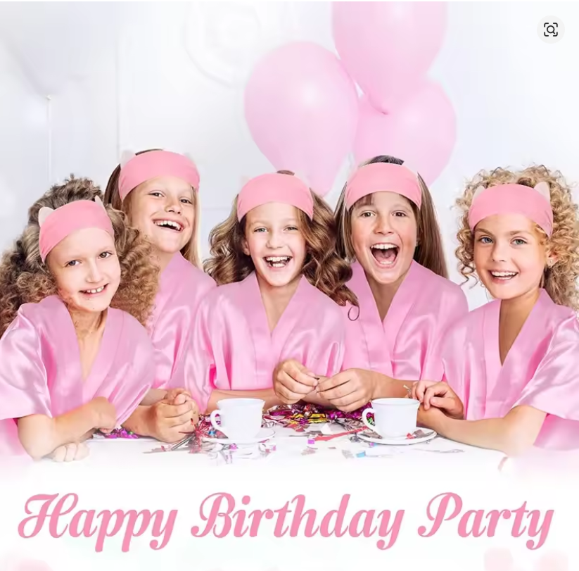 Kit de Roupões Kimono Infantil de Cetim para Festa de Spa e Aniversário | Varelle