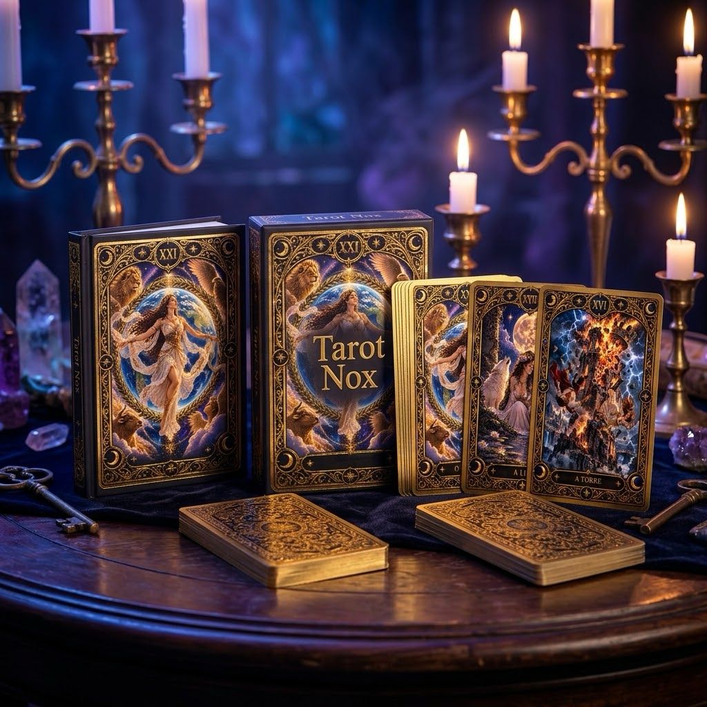 Baralho Tarot Nox · Versão Deluxe (Deck Completo + Caixa Rígida + Livro Guia 14x10 cm) | Varelle