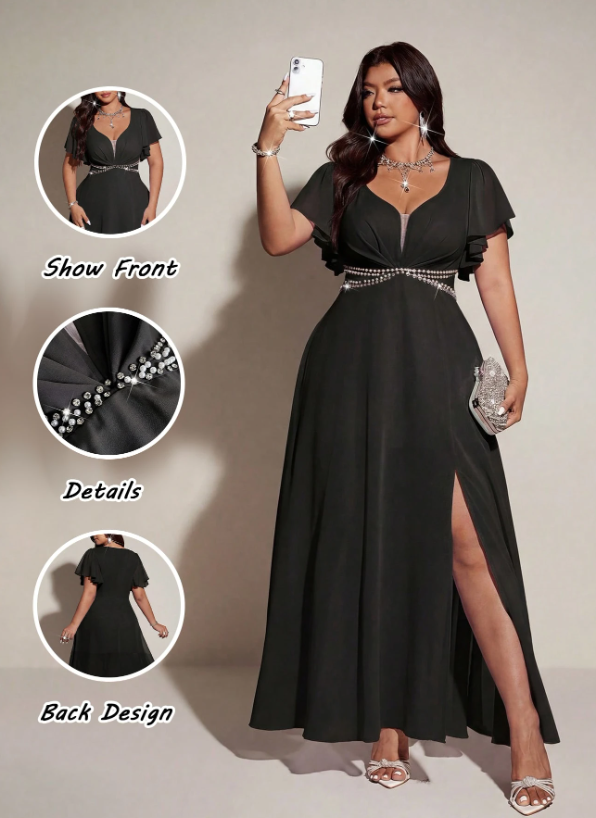 Vestido Plus Size Viva Relle · Modelo Fluido com Decote em V | Varelle